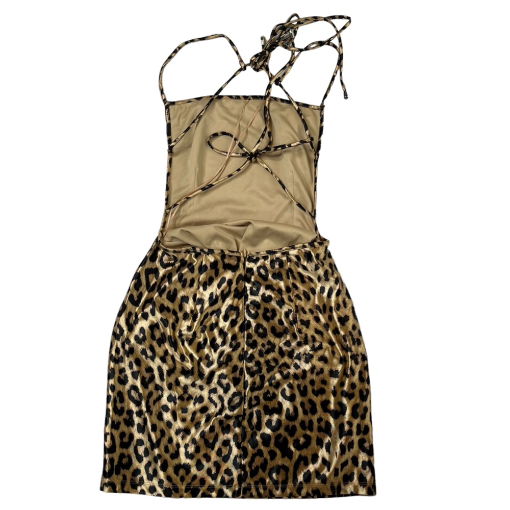 Etophe Studios Cheetah Print Backless Mini Dress … - image 5